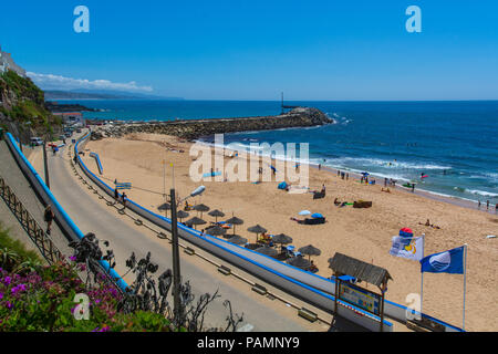 Ericeira Portugal. 15. Juli 2018. North Beach in Ericeira Dorf. Ericeira, Portugal. Stockfoto