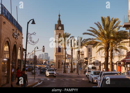 Clock Tower in der Altstadt von Jaffa, Tel Aviv-Jaffa, Israel Stockfoto