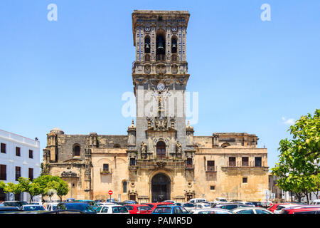 Kirche St. Maria Himmelfahrt, Arcos de la Frontera, Provinz Cadiz, Spanien Stockfoto