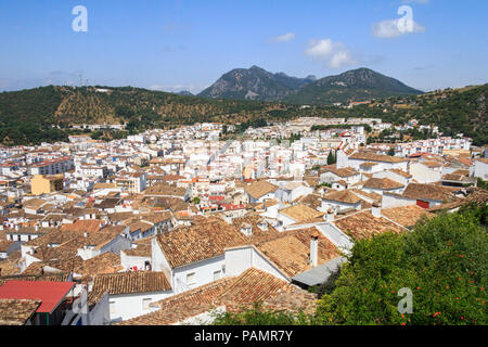 Blick über Ubrique, Provinz Cadiz, Spanien Stockfoto