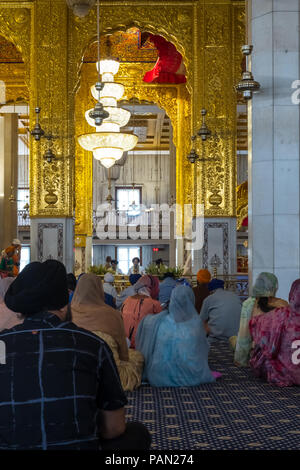 Goldener Tempel in Delhi, Indien Sikh Tempel, Juni 2018 Stockfoto