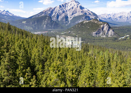 Die Rimrock Resort Hotel fotografiert von der Banff Gondola in den Rocky Mountains, Banff, Alberta, Kanada Stockfoto