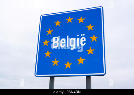 Grenze Zeichen von Belgien Stockfoto