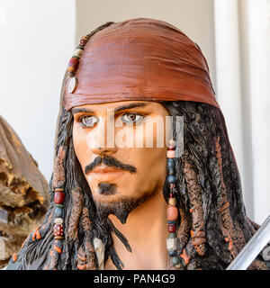 Genua, Italien - 4. Mai 2016: Johnny Depp als Captain Jack Sparrow, internationale Kino Museum in Genua, Italien. Museum mit Sammlungen über die Stockfoto