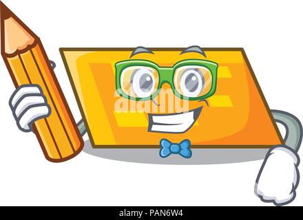 Student Parallelogramm Charakter Cartoon Stil Stock Vektor