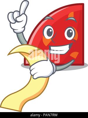 Mit Menü quadrant Maskottchen Cartoon Stil Stock Vektor