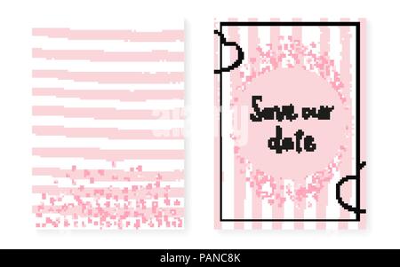 Rosa glitter Konfetti mit Punkten und Pailletten. Hochzeit und bridal Stock Vektor