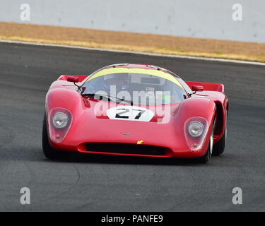 Yokohama Trophäe, FIA Meister historischen Sportwagen, Daytona bei Dämmerung, Silverstone Classic, Juli 2018, Silverstone, Northamptonshire, England, Stromkreis ra Stockfoto