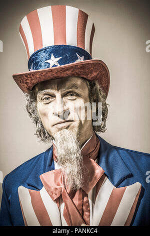 Uncle Sam Kopf geschossen/Portrait Stockfoto