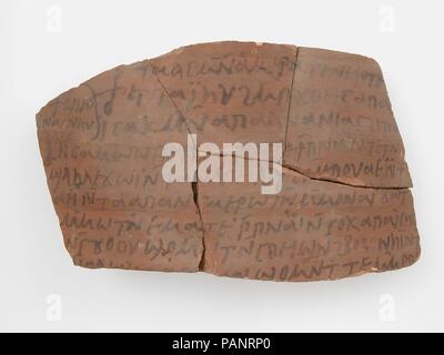 Ostrakon. Kultur: Koptischen. Abmessungen: 5 15/16 x 3 7/16 in. (15,1 x 8,8 cm). Datum: 7. Museum: Metropolitan Museum of Art, New York, USA. Stockfoto