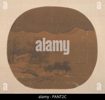 Landschaft mit Fischerdorf und Boot auf See. Artist: Unbekannter Künstler; Nach Li Cheng (Chinesisch, 919-967). Kultur: China. Abmessungen: 8 7/8 x 9 3/4 in. (22,5 x 24,8 cm). Museum: Metropolitan Museum of Art, New York, USA. Stockfoto