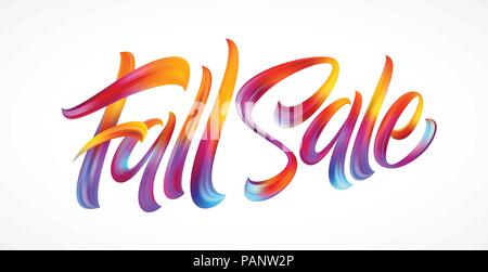 Herbst hand Schrift fallen Verkauf. Moderne Pinsel Kalligraphie auf weißem Hintergrund. Vector Illustration Stock Vektor