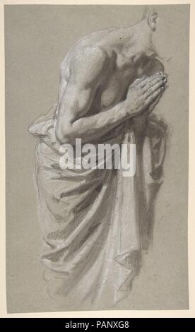 Studie für Clovis (Mitte registrieren; Studie für die Wandmalereien in der Kapelle Saint Remi, Sainte-Clotilde, Paris, 1858). Artist: Isidore Pils (Französisch, Paris 1813/15-1875 Douarnenez). Abmessungen: 15 1/16 x 9 1/8 in. (38,4 x 23,1 cm). Datum: 19. Museum: Metropolitan Museum of Art, New York, USA. Stockfoto