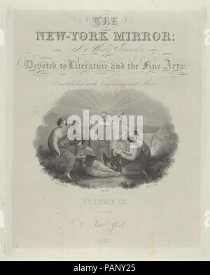 Titel der Seite: Die New York Spiegel, eine Wochenzeitung, die sich der Literatur und der Bildenden Kunst verschönert mit Gravuren und Musik, Band IX. Artist: Asher Brown Durand (Amerikanische, Jefferson, New Jersey 1796-1886 Maplewood, New Jersey); Nach Robert Walter Wehr (American, New Rochelle, New York 1803-1889 New York). Abmessungen: Platte: 10 3/8 x 8 7/16 in. (26,3 x 21,4 cm). Datum: 1831. Museum: Metropolitan Museum of Art, New York, USA. Stockfoto