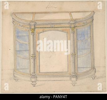 Cabinet Design. Artist: Anonyme, Briten, 19. Maße: Blatt: 5 1/16 x 5 13/16-in. (12,8 x 14,8 cm). Datum: 19. Museum: Metropolitan Museum of Art, New York, USA. Stockfoto