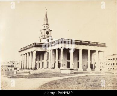 St. John's Church, Kalkutta. Artist: Kapitän R. B. Hügel. Abmessungen: Bild: 18,5 x 24,2 cm (7 5/16 x 9 1/2 in.): 21 x 27,9 cm (8 1/4 in. x 11 in.). Datum: 1850. Museum: Metropolitan Museum of Art, New York, USA. Stockfoto