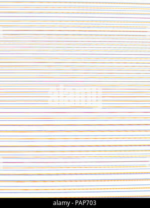 Horizontale unregelmäßige Entglätten farbige Linien auf weißem Hintergrund Stockfoto
