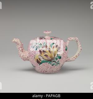 Teekanne. Kultur: Britische (US-Markt). Abmessungen: H. 3 1/2 in. (8,9 cm). Datum: 1760-65. Museum: Metropolitan Museum of Art, New York, USA. Stockfoto