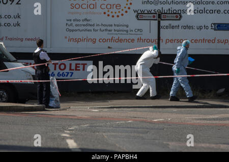 Mord Tatort in Greenford Station, Oldfield Lane, Greenford. Mit: Atmosphäre, Wo: London, England, Großbritannien Wann: 23 Jun 2018 Credit: Wheatley/WANN Stockfoto