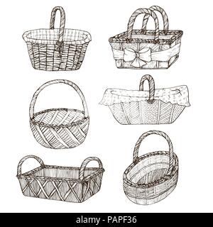 Hand Körbe gezeichnet Stock Vektor