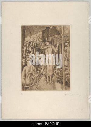 Faire und Zirkus, Szene 2. Artist: Louis-Robert Antral (Französisch, Châlon-sur-Marne 1895-1939 Paris). Abmessungen: Platte: 8 11/16 x 6 5/8 in. (22 × 16,8 cm) Blatt: 14 15/16 x 11 1/8 in. (38 × 28,2 cm). Datum: Anfang des 20. Jahrhunderts. Museum: Metropolitan Museum of Art, New York, USA. Stockfoto