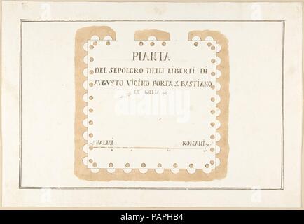 Plan des Grabes der Liberti di Augusto, Rom. Artist: Pietro Paolo Coccetti (cocchetti) (Italienisch, dokumentiert Rom, 1710-1727). Abmessungen: 9-15/16 x 14-1/2-in. (25,2 x 36,8 cm). Datum: 1710-27. Museum: Metropolitan Museum of Art, New York, USA. Stockfoto