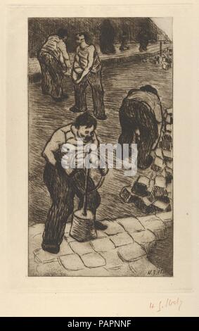 Straße Fertiger (Les Paveurs). Artist: Henri-Gabriel Ibels (Französisch, Paris 1867-1936 Paris). Abmessungen: Platte: 12 x 7 7/8 in. (30,5 × 20 cm) Blatt: 18 7/8 x 13 3/8 in. (48 × 33,9 cm). Herausgeber: André Marty (Französisch, geboren 1857). Serie/Portfolio: L'Estampe Originale, Album VIII. Datum: 1894. Museum: Metropolitan Museum of Art, New York, USA. Stockfoto