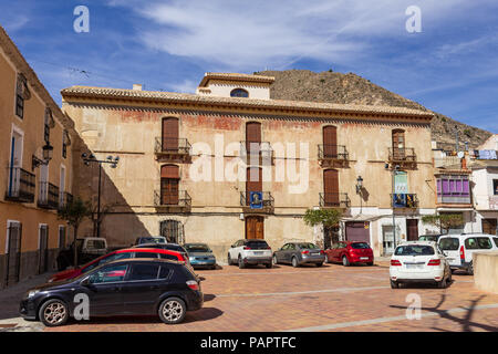 Spanische Häuser in einer kleinen Bergstadt von Oria, Almanzora-Tal, Provinz Almeria, Andalucía, Spanien Stockfoto