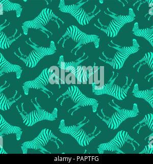 Vector Illustration: Semaless Muster mit sich wiederholenden Zebras. Stock Vektor
