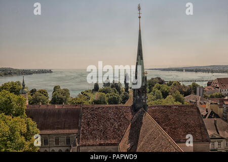 Boden See, Stadt Konstanz, Baden-Württemberg, Deutschland. Blick von Konstanz Kathedrale Stockfoto