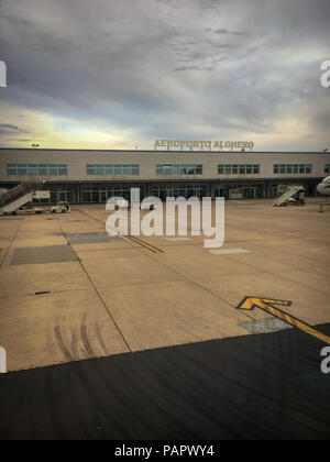 Alghero, Italien - 15. September 2017: Bau von Alghero Flughafen auf der italienischen Insel Sardinien Stockfoto