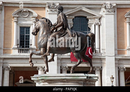 Marcus Aurelius auf dem Capitol Hill in Rom Stockfoto