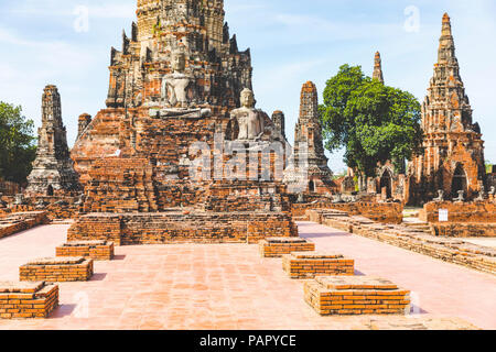 Thailand, Ruinen von Ayutthaya, Wat Watthanaram Tempel in der historischen Stadt von Ayutthaya Stockfoto