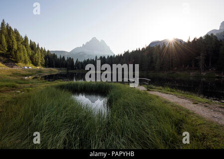 Italien, Alpen, Dolomiten, Lago d'Antorno, Parco Naturale Tre Cime Stockfoto