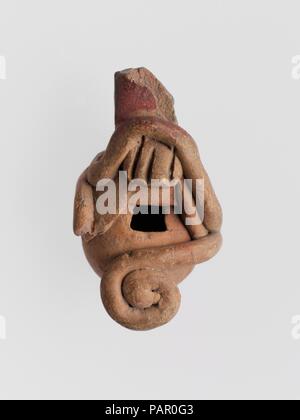 Keramik Pfeifen. Kultur: Mexikanische. Abmessungen: L 4,8 cm.; D.3 cm.; W. 2,8 cm.; Wt. 14 g .. Datum: Vor 1599?. Museum: Metropolitan Museum of Art, New York, USA. Stockfoto