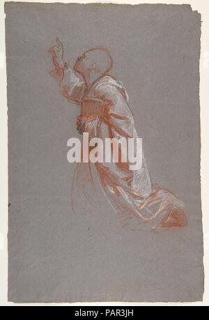 Kleriker (untere Register; Studie für die Wandmalereien in der Kapelle Saint Remi, Sainte-Clotilde, Paris, 1858). Artist: Isidore Pils (Französisch, Paris 1813/15-1875 Douarnenez). Abmessungen: 18 7/8 x 12 1/4 in. (48,0 x 31,1 cm). Datum: 19. Museum: Metropolitan Museum of Art, New York, USA. Stockfoto