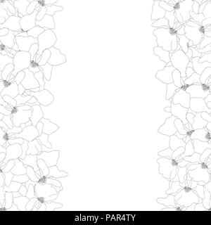 Vanda Miss Joaquim Orchid Umreißrand. Singapur nationale Blume. Vector Illustration. Stock Vektor