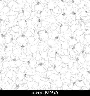 Vanda Miss Joaquim Orchid Umrisse nahtlose Hintergrund. Singapur nationale Blume. Vector Illustration. Stock Vektor