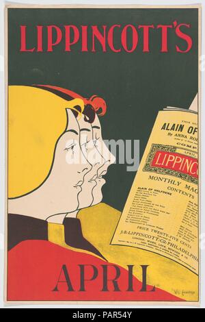 Lippincott's, April. Künstler: William L. Carqueville (Amerikanische, Chicago, Illinois 1871-1946); J.B. Lippincott Company (Philadelphia). Maße: Blatt: 19 in. × 12 cm. (48,2 × 31,4 cm) Bild: 18 1/2 x 12 1/8 in. (47 × 30,8 cm). Datum: 1895. Museum: Metropolitan Museum of Art, New York, USA. Stockfoto