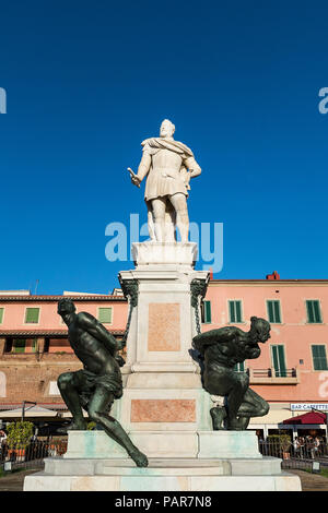 Der Quattro Mori, Ferdinando I de' Medici, Livorno, Toskana, Italien. Stockfoto