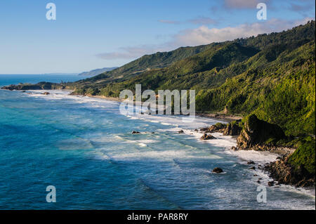 Unberührte Westküste zwischen Greymouth und Westport, Südinsel, Neuseeland Stockfoto