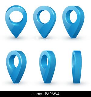 Karte Zeiger Vektor einrichten Stock Vektor
