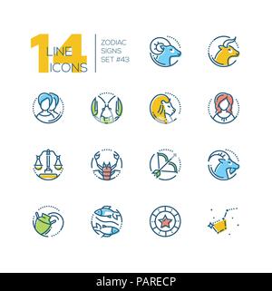 Sternzeichen - design Stil bunte Symbole Stock Vektor