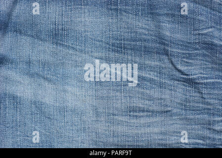 Zerknitterte blaue Farbe denim Hintergrund Textur Stockfoto