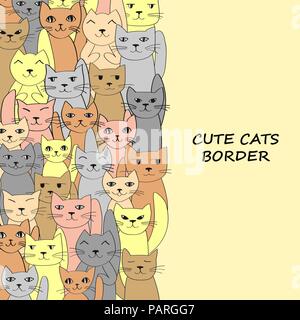 Vertikale Katzen Banner mit Platz für Text. Vektor illustration Stock Vektor