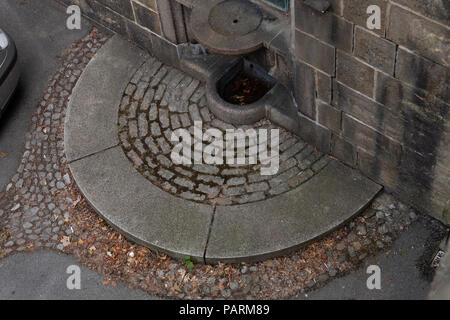 Detail Bilder von der Außenseite der historischen Gebäude von Lancaster Castle in der Stadt Lancaster, Großbritannien Stockfoto