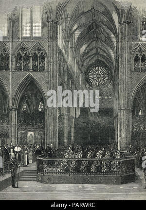 Dankgottesdienst für das Goldene Jubiläum der Königin Victoria, Westminster Abbey, London, England, 21. Juni 1887 Stockfoto