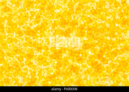 Hintergrund Aus gelb und orange Punkte. Durchscheinende Flecken bilden einen hellen Bereich. Golden, sonnigen und strahlenden Dekor. Abbildung. Stockfoto
