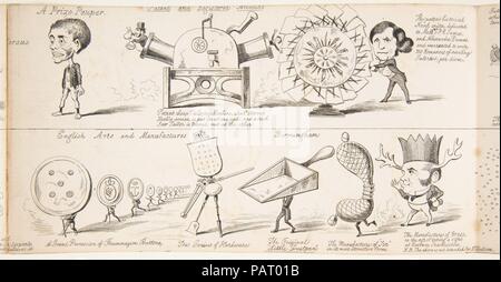 Die große Ausstellung "Wot ist zu sein', die wahrscheinlichen Ergebnisse der Industrie aller Nationen im Jahr '51, zeigt, Was wird ausgestellt zu werden, Wer ist zu zeigen, wie Seine alle Fertig zu werden. Autor: George Augustus Sala (Briten, London 1828-1895 Hove). Maße: Blatt: 5 1/16 x 9 5/16 in. (12,8 x 23,7 cm). Herausgeber: Ausschuss der Gesellschaft für die Dinge in Ihren Plätzen (London). Datum: 1850. Museum: Metropolitan Museum of Art, New York, USA. Stockfoto