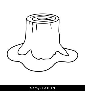 Baumstumpf Symbol in Stil auf weißem Hintergrund. Sägewerk und Holz symbol Vektor Illustration. Stock Vektor